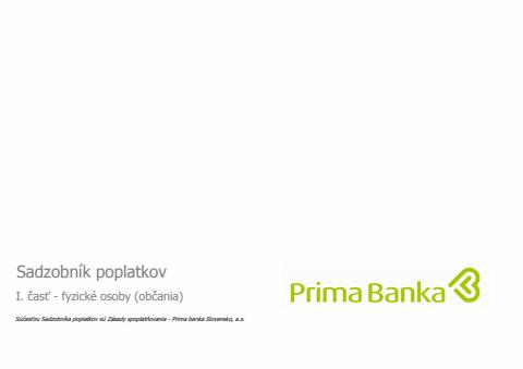Ponuky Bánk a Služieb v Malacky | Sadzobník poplatkov  de Prima Banka | 21. 4. 2022 - 23. 5. 2022