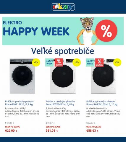 Ponuky Elektronika v Bratislava | Happy week Veľké spotrebiče de Okay | 15. 5. 2022 - 30. 5. 2022