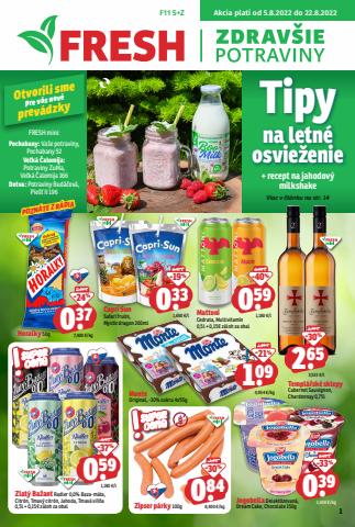 Ponuky Supermarkety | Leták Fresh de Fresh | 5. 8. 2022 - 22. 8. 2022