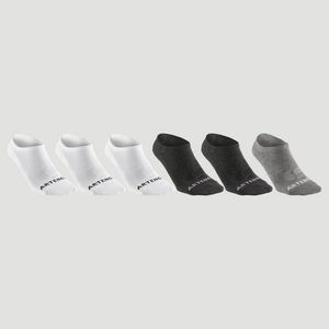 Športové ponožky pre dospelých RS 160 nízke biele, sivé, tmavosivé (6 párov) v akcii za 6,5€ v Decathlon