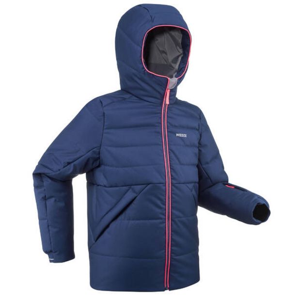 Detská veľmi hrejivá a nepremokavá lyžiarska prešívaná bunda Warm 150 modrá v akcii za 36,99€