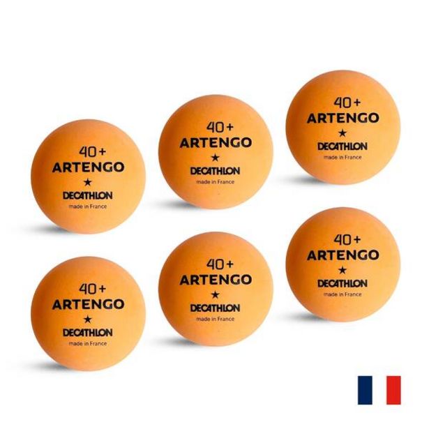 Loptičky na stolný tenis TTB 100 1* 40+ x6 oranžové (vyrobené vo Francúzsku) v akcii za 1,29€