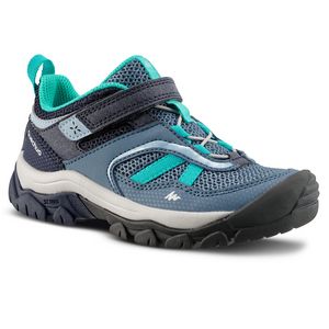 Dievčenská obuv Crossrock na suchý zips na horskú turistiku od 24 do 34 modrá v akcii za 15€ v Decathlon