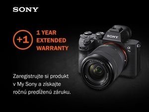 SONY rozšírenie záruky +1 rok na fotoaparáty a objektívy Sony ZADARMO v akcii za 29€ v Faxcopy