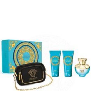 Versace Dylan Turquoise kazeta, EdT 100 ml + SG 100 ml + telový gél 100 ml + kabelka v akcii za 69,65€ v Fann Parfumérie