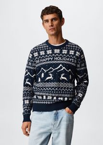 Christmas jacquard sweater v akcii za 25,99€ v Mango