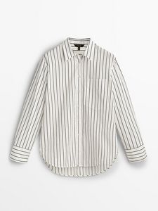 Pruhovaná Bavlnená Košeľa v akcii za 59,95€ v Massimo Dutti