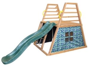 Detské ihrisko drevené s domčekom a šmykľavkou 275 x 120 x 150 cm v akcii za 299€ v Raj Hračiek