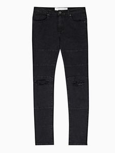 Destroyed straight slim fit jeans in black wash v akcii za 14,99€ v Gate
