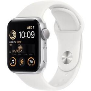 Inteligentné hodinky Apple Watch SE 2022 GPS 44mm puzdro zo strieborného hliníka - biely športový remienok (MNK23CS/A) v akcii za 338,9€ v Datart