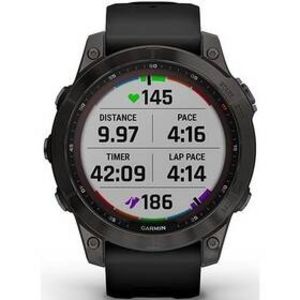 GPS hodinky Garmin fenix 7 Sapphire Solar - Titan Carbon Gray/Black Silicone Band (010-02540-21) v akcii za 899,9€ v Datart