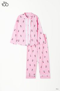Dlhé Dievčenské Rozopínateľné Pyžamo z Bavlneného Plátna s Potlačou Disney 100 v akcii za 24,99€ v Tezenis